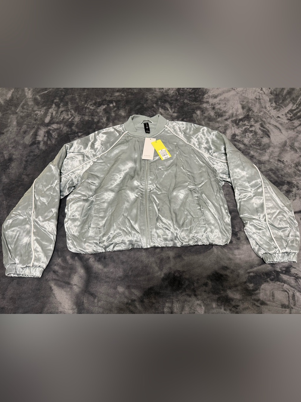 all in motion Silver Metallic Bomber Jacket